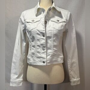 Wax Jean Women's Crisp White Denim Jacket